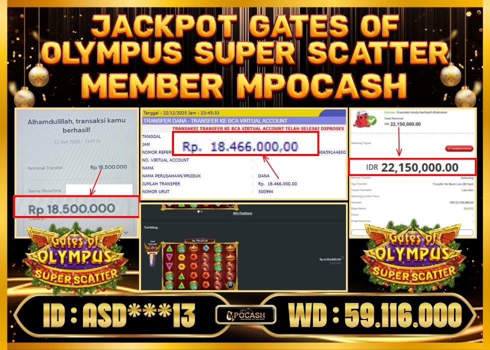 MPOCASH JACKPOT GATES OF OLYMPUS SUPER SCATTER